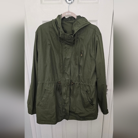 Jackets & Blazers - Olive/Army Green Hooded Lightweight Jacket w/pockets XXL (1202)